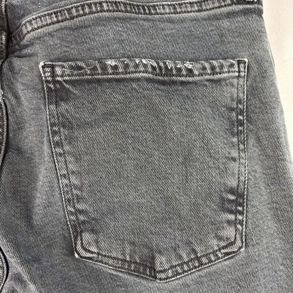 AGOLDE Toni Jeans Women's 27 Black Stretch Distressed Frayed Straight Mid Rise - Picture 8 of 16